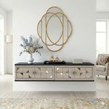 Yumedi Design TDA1207ATS -Rabbit Duvara Montaj Tv Stand , Tv Sehpası 120CM Antrasit-Traverten-Silver - Antrasit - Silves