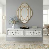 Yumedi Design TDA1207BS -Rabbit Duvara Montaj Tv Stand , Tv Sehpası 120CM Beyaz-Silver - Beyaz - Gümüş
