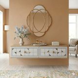 Yumedi Design TDA1207DBG -Rabbit Duvara Montaj Tv Stand , Tv Sehpası 120CM Safirmeşe-Beyaz-Gold - Safir Meşe - Beyaz - Altın