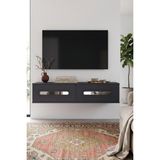 Yumedi Design TDA1220AS -Ethema Duvara Montaj Tv Stand , Tv Sehpası 120CM Antrasit-Silver - Antrasit - Gümüş