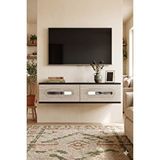Yumedi Design Tda1220ats -ethema Duvara Montaj Tv Stand , Tv Sehpasi 120cm Antrasit-traverten-silver Çok Renkli