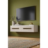 Yumedi Design TDA1220BTG -Ethema Duvara Montaj Tv Stand , Tv Sehpası 120CM Beyaz-Traverten-Gold - Beyaz Mermer