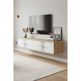 Yumedi Design TDA1232DB -Merve Duvara Montaj Tv Stand , Tv Sehpası 120CM Safirmeşe-Beyaz - Safirmeşe - Beyaz