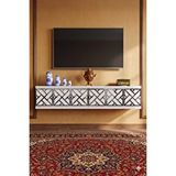 Yumedi Design Tda1238bs -biga Duvara Montaj Tv Stand , Tv Sehpasi 120cm Beyaz-silver