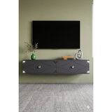 Yumedi Design TDA1297AS -Elifa Duvara Montaj Tv Stand , Tv Sehpası 120CM Antrasit-Silver - Antrasit - Gümüş