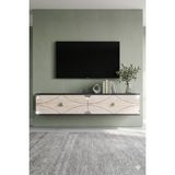 Yumedi Design TDA1297ATS -Elifa Duvara Montaj Tv Stand , Tv Sehpası 120CM Antrasit-Traverten-Silver - Antrasit - Silves