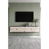 Yumedi Design Tda1297ats -elifa Duvara Montaj Tv Stand , Tv Sehpasi 120cm Antrasit-traverten-silver Çok Renkli