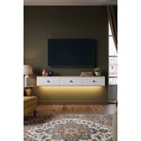 Yumedi Design TDAL1801DB - Ledli Miko Duvara Montaj Tv Stand , Tv Sehpası 180CM Safirmeşe-Beyaz - Safirmeşe - Beyaz