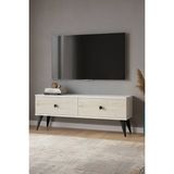 Yumedi Design TSA1202BT - Dündar Tv Stand , Tv Sehpası 120CM Beyaz-Traverten - Beyaz - Traverten
