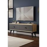 Yumedi Design Tsa1202da - Dündar Tv Stand , Tv Sehpasi 120cm Safirmeşe-antrasit Çok Renkli