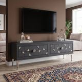 Yumedi Design TSA1212AS - Rabbit Tv Stand , Tv Sehpası 120CM Antrasit-Silver - Antrasit - Gümüş