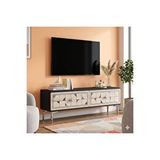 Yumedi Design Tsa1212ats - Rabbit Tv Stand , Tv Sehpasi 120cm Antrasit-traverten-silver Çok Renkli