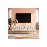 Yumedi Design Tsa1212btg - Rabbit Tv Stand , Tv Sehpasi 120cm Beyaz-traverten-gold Çok Renkli