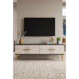 Yumedi Design TSA1215AT - Shumen Tv Stand , Tv Sehpası 120CM Antrasit-Traverten - Antrasit - Traverten