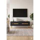 Yumedi Design TSA1220AG - Ethema Tv Stand , Tv Sehpası 120CM Antrasit-Gold - Antrasit - Altın