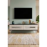 Yumedi Design TSA1220ATS - Ethema Tv Stand , Tv Sehpası 120CM Antrasit-Traverten-Silver - Antrasit - Silves