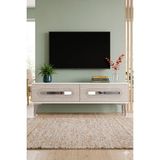 Yumedi Design TSA1220BTS - Ethema Tv Stand , Tv Sehpası 120CM Beyaz-Traverten-Silver - Beyaz - Traverten