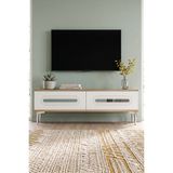 Yumedi Design TSA1220DBS - Ethema Tv Stand , Tv Sehpası 120CM Safirmeşe-Beyaz-Silver - Safir Meşe - Beyaz - Gümüş