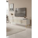 Yumedi Design TSA1232BT - Merve Tv Stand , Tv Sehpası 120CM Beyaz-Traverten - Beyaz - Traverten