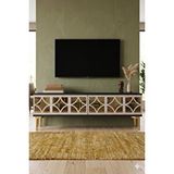 Yumedi Design Tsa1236atg - Filibe Tv Stand , Tv Sehpasi 120cm Antrasit-traverten-gold Çok Renkli