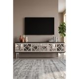 Yumedi Design TSA1236ATS - Filibe Tv Stand , Tv Sehpası 120CM Antrasit-Traverten-Silver - Antrasit - Silves