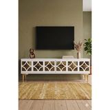 Yumedi Design TSA1236BG - Filibe Tv Stand , Tv Sehpası 120CM Beyaz-Gold - Beyaz - Altın