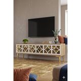 Yumedi Design Tsa1236dbg - Filibe Tv Stand , Tv Sehpasi 120cm Safirmeşe-beyaz-gold Çok Renkli
