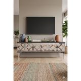 Yumedi Design TSA1237ATS - Plovdiv Tv Stand , Tv Sehpası 120CM Antrasit-Traverten-Silver - Antrasit - Silves