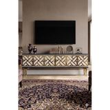 Yumedi Design TSA1238ATG - Biga Tv Stand , Tv Sehpası 120CM Antrasit-Traverten-Gold - Antrasit - Traverten - Gold