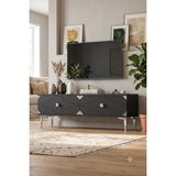 Yumedi Design TSA1297AS - Elifa Tv Stand , Tv Sehpası 120CM Antrasit-Silver - Antrasit - Gümüş