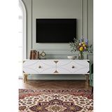 Yumedi Design Tsa1297bg - Elifa Tv Stand , Tv Sehpasi 120cm Beyaz-gold