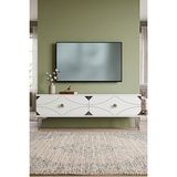 Yumedi Design TSA1297BS - Elifa Tv Stand , Tv Sehpası 120CM Beyaz-Silver - Beyaz - Gümüş