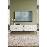 Yumedi Design Tsa1297bs - Elifa Tv Stand , Tv Sehpasi 120cm Beyaz-silver