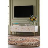 Yumedi Design TSA1297BTG - Elifa Tv Stand , Tv Sehpası 120CM Beyaz-Traverten-Gold - Beyaz - Traverten - Gold