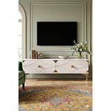 Yumedi Design Tsa1297btg - Elifa Tv Stand , Tv Sehpasi 120cm Beyaz-traverten-gold Çok Renkli