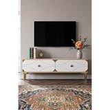 Yumedi Design Tsa1297dbg - Elifa Tv Stand , Tv Sehpasi 120cm Safirmeşe-beyaz-gold Çok Renkli