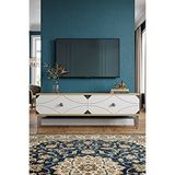 Yumedi Design Tsa1297dbs - Elifa Tv Stand , Tv Sehpasi 120cm Safirmeşe-beyaz-silver Çok Renkli