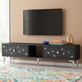 Yumedi Design TSA1504AS - Rabbit Tv Stand , Tv Sehpası 150CM Antrasit-Silver - Antrasit - Gümüş