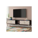 Yumedi Design Tsa1504ats - Rabbit Tv Stand , Tv Sehpasi 150cm Antrasit-traverten-silver Çok Renkli