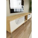 Yumedi Design Tsa1508dbs - Dünya Tv Stand , Tv Sehpasi 150cm Safirmeşe-beyaz-silver Çok Renkli