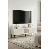 Yumedi Design TSA1599BT- Didema Tv Stand , Tv Sehpası 150CM Beyaz-Traverten - Beyaz Mermer