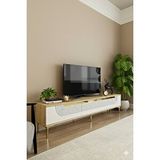 Yumedi Design Tsa1805dbg - Dünya Tv Stand , Tv Sehpasi 180cm Safirmeşe-beyaz-gold Çok Renkli