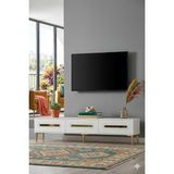 Yumedi Design TSA1806BG - Ethema Tv Stand , Tv Sehpası 180CM Beyaz-Gold - Beyaz - Altın