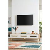 Yumedi Design Tsa1806dbg - Ethema Tv Stand , Tv Sehpasi 180cm Safirmeşe-beyaz-gold Çok Renkli