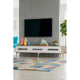 Yumedi Design TSA1806DBS - Ethema Tv Stand , Tv Sehpası 180CM Safirmeşe-Beyaz-Silver - Safir Meşe - Beyaz - Gümüş