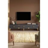 Yumedi Design TSA1897AG - Elifa Tv Stand , Tv Sehpası 180CM Antrasit-Gold - Antrasit - Altın