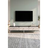 Yumedi Design TSA1897ATS - Elifa Tv Stand , Tv Sehpası 180CM Antrasit-Traverten-Silver - Antrasit - Silves