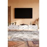 Yumedi Design TSA1897BS - Elifa Tv Stand , Tv Sehpası 180CM Beyaz-Silver - Beyaz - Gümüş