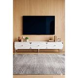 Yumedi Design Tsa1897bs - Elifa Tv Stand , Tv Sehpasi 180cm Beyaz-silver