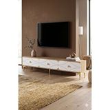 Yumedi Design Tsa1897dbg - Elifa Tv Stand , Tv Sehpasi 180cm Safirmeşe-beyaz-gold Çok Renkli
